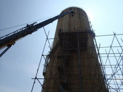 Scaffolding Installation For External Silo Repair